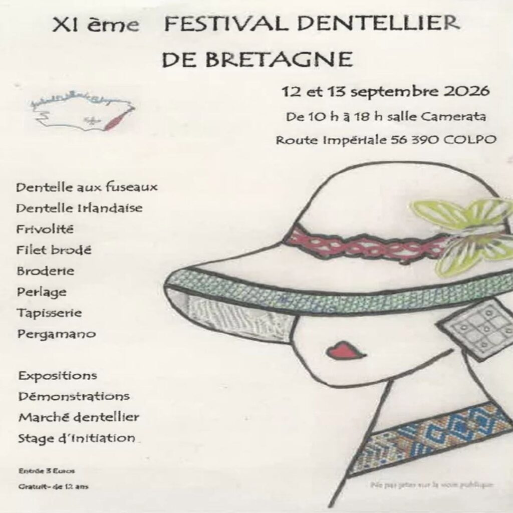 Cartel del XI Festival Dentellier de Bretagne en Colpo, 12 y 13 de septiembre de 2026
