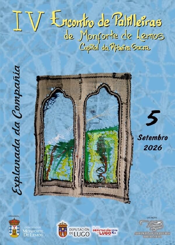 Cartel del IV Encontro de Palilleiras de Monforte de Lemos, 5 de septiembre de 2026