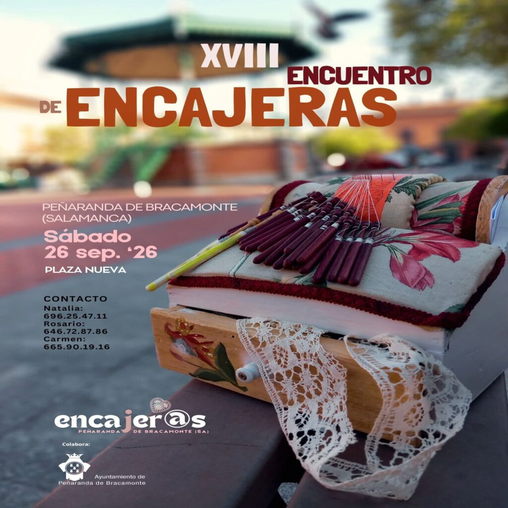 Cartel del XVIII Encuentro de Encajeras de Peñaranda de Bracamonte, 26 de septiembre de 2026