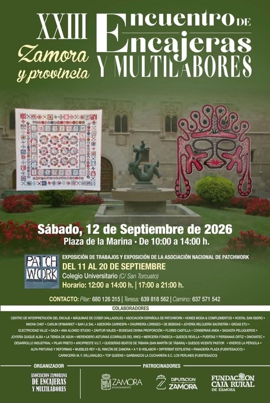 Cartel del XXIII Encuentro de Encajeras y Multilabores de Zamora y provincia, 12 de septiembre de 2026