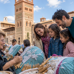 Encuentro de bolillos junto a la arquitectura mudéjar de Teruel
