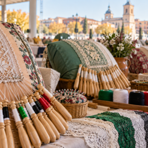 Mundillos y encajes preparados para el encuentro nacional de Getafe