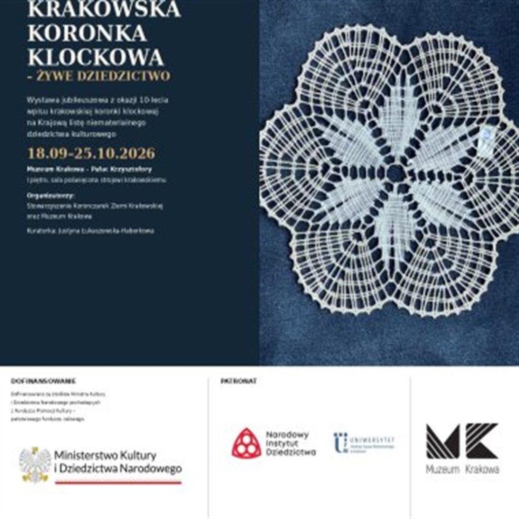 Imagen de la exposición sobre el encaje de bolillos de Cracovia