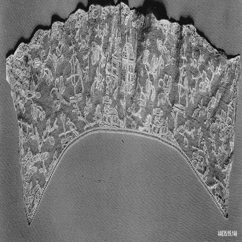 Cuello flamenco de encaje de Malinas de comienzos del siglo XVIII