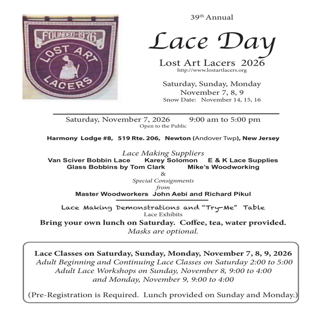 Programa oficial del Lace Day 2026 de Lost Art Lacers en Newton