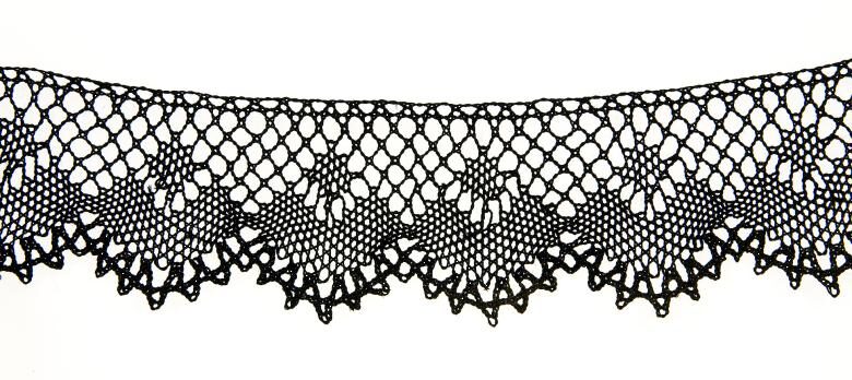Muestra histórica de yak lace negro realizada en lana