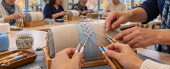 Taller de iniciación al encaje de bolillos en Brossard, Quebec