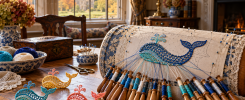 Taller de ballenas de encaje de bolillos en Burton Constable Hall