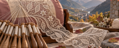 Encaje de bolillos inspirado en la naturaleza y las montañas de Andorra